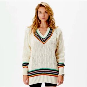NWT Rowing Blazers × Target Adult Croquet Stripe Cable-Knit Sweater